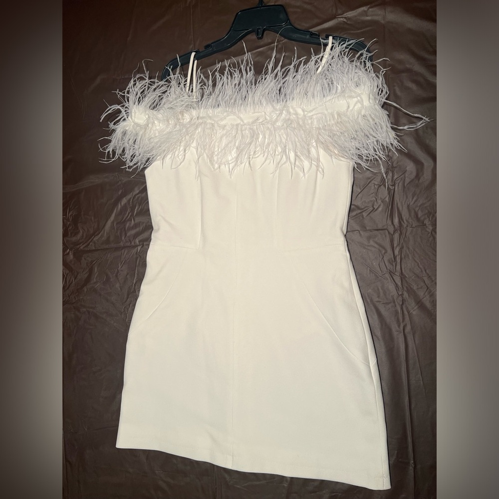 Karen Millen mini feather dress